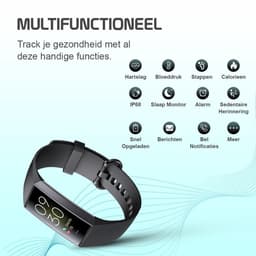 Otiume Stappenteller - Fitness Tracker - Smartwatch Horloge voor Dames en Heren - Zwart — thumbnail 3
