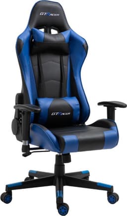 GTRacer Pro - Game Stoel - Gaming Stoel - Ergonomische Bureaustoel - Gamestoel - Verstelbaar - Gaming Chair - Zwart / Blauw — thumbnail 1