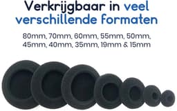 Ibley Zachte foam oorkussens 45mm - 10 stuks / 5 paar - universeel geschikt - Spons oordop kussens - voor hoofdtelefoons - Zwart — thumbnail 4