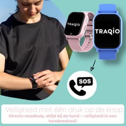 Traqio TRQ04 - GPS horloge kinderen - gps horloge kind - kinderhorloge bellen - gps tracker kinderhorloge - kinderhorloge met gps - kinderhorloge - Kinder smartwatch GPS - GPS horloge school - Roze — thumbnail 4