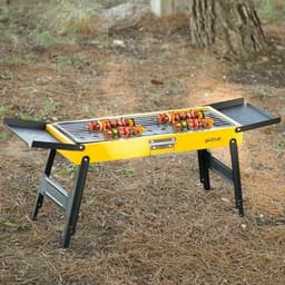 Barbecue Draagbare Aktive Staal 89 x 32 x 22 cm Geel — thumbnail 5