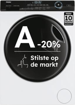 Haier HW80-B14959U1DF - De stilste wasmachine op de markt - 8kg - A-20% - Stoombehandeling & Refresh - Antibacteriële Behandeling (ABT) - 16 programma’s- 10 jaar garantie op onderdelen — thumbnail 1