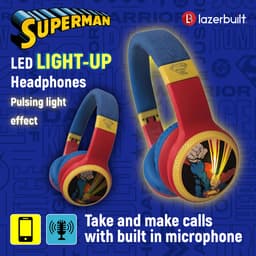 Superman - draadloze kinderkoptelefoon - met led lights - met microfoon - comfortabel — thumbnail 2
