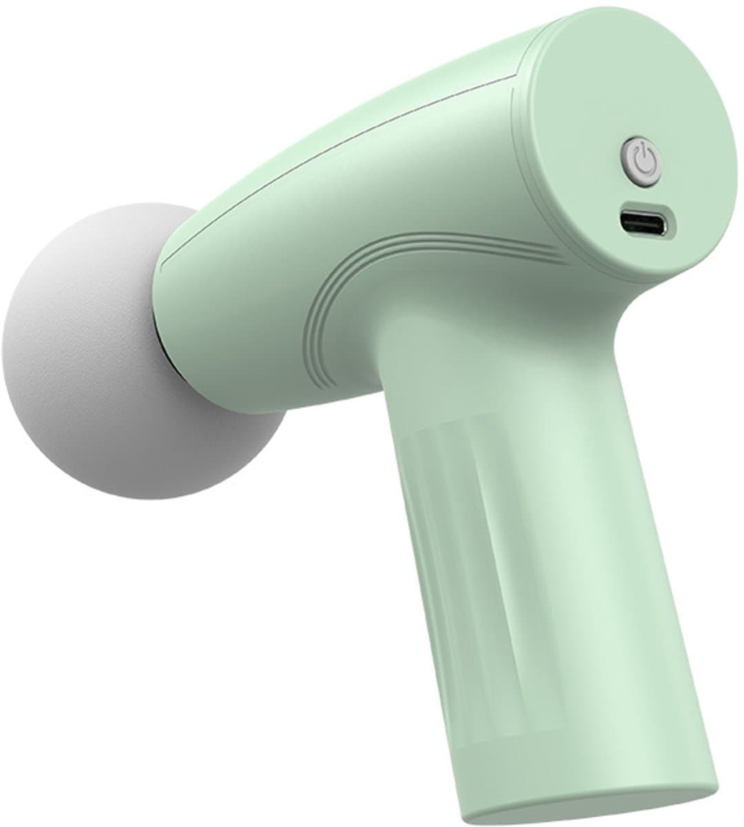 Mini-massagepistool - Draagbare spiermassage, diepe weefselpercussiemassage voor atleten, stille technologie, 6 opzetstukken, voor mannen en vrouwen, groen — afbeelding 1