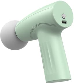 Mini-massagepistool - Draagbare spiermassage, diepe weefselpercussiemassage voor atleten, stille technologie, 6 opzetstukken, voor mannen en vrouwen, groen — thumbnail 1