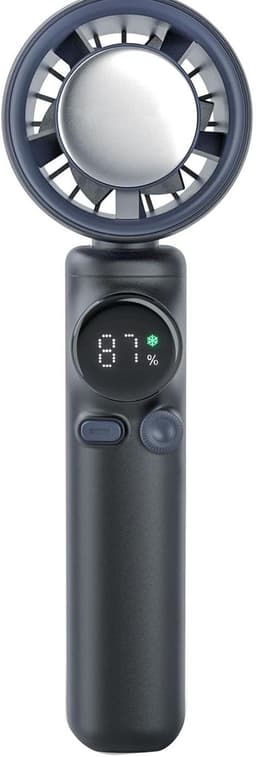 Draagbare handventilator- mini-turboventilator- draagbare miniventilator met 4000 mAh-batterij, koeling, regelbare snelheid (1-100)-geschikt voor reizen en buiten-grijs — thumbnail 1