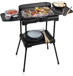 Elektrische Barbecue - Princess 112250 Elektrische BBQ met zijplanken - BBQ - 40x25cm - Met en zonder statief te gebruiken - Met zijplankjes - Ook te gebruiken als tafelgrill - 2200W — thumbnail 1