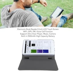 E-Reader - E-Book Reader - Draagbare Lezer - Touchscreen E-Reader - Kleurenscherm E-Reader - Oogvriendelijk Lezen - E-Reader Met Stylus - E-Reader Met Muziekfunctie - 5 Inch - 16GB - WiFi Bluetooth FM - Met Accessoires - Zwart — thumbnail 3