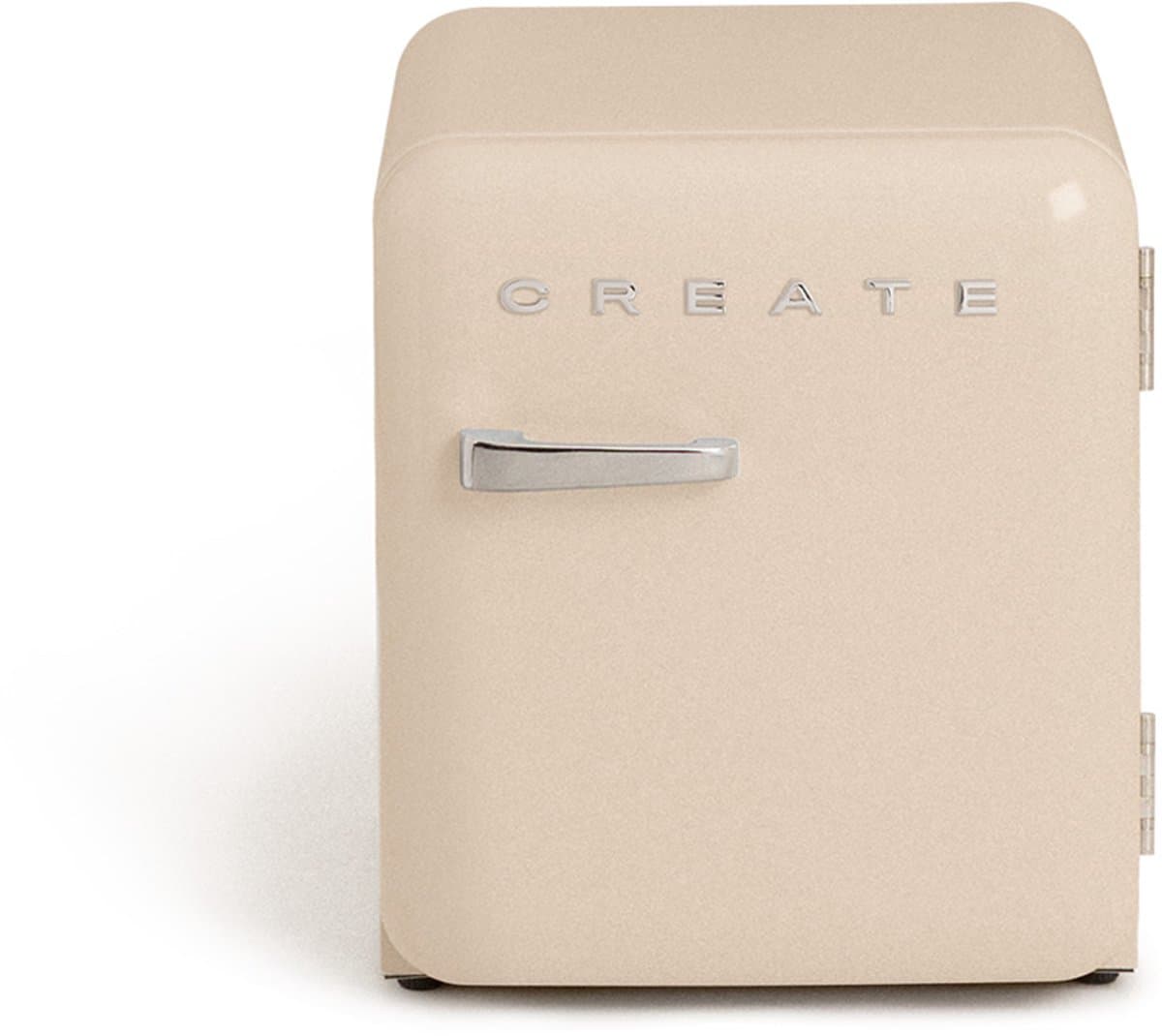 CREATE - Koelkast in retrostijl - Zand - Handvat Zilver - FRIDGE RETRO 48L — afbeelding 1