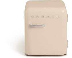 CREATE - Koelkast in retrostijl - Zand - Handvat Zilver - FRIDGE RETRO 48L