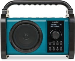 MEDION E66877 DAB+ bouwplaatsradio (robuuste behuizing, spatwaterdicht (IP44), Bluetooth 5.0, PLL FM-radio, LED-werklamp, batterij- en netvoeding) blauw — thumbnail 2