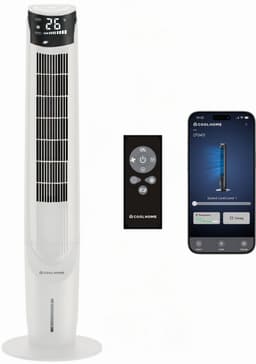 CoolHome AC2209 Aircooler- Luchtkoeler met draaifunctie - Met App en Afstandsbediening - Incl. Koelelement - 107 CM - Dimbaar LED scherm - Wit — thumbnail 1