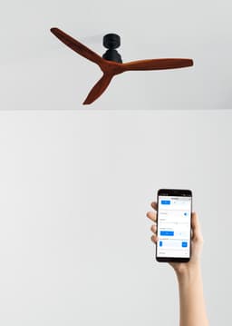 CREATE - Stille plafondventilator 100% hout 40W (Ø132 cm) - Met Wifi + Afstandsbediening - 6 snelheden - Programmeerbaar - WIND STYLANCE NATURAL WOOD — thumbnail 3