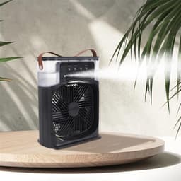 Retro LED Mist Ventilator – Nevel & Aroma – 3 Snelheden – Zwart — thumbnail 4