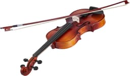 4/4 Viool met 584,2 Mm Armlengte, Set Inclusief Harde Koffer, Hars, Strijkstok, Schoudersteun, Brug En Reservesnaren, Hoogwaardig Massief Houten Instrument In Glanzend Bruin — thumbnail 2