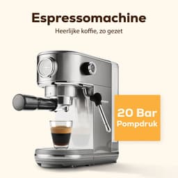 KitchenLove Pistonmachine - RVS Espressomachine - 20 Bar - Handmatig - Met Stoompijpje — thumbnail 3