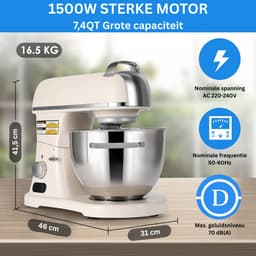 Keukenmachine - Roestvrij staal - 1500 W Vermogen - 11 Snelheden - Voor Thuis en Commercieel Gebruik — thumbnail 5