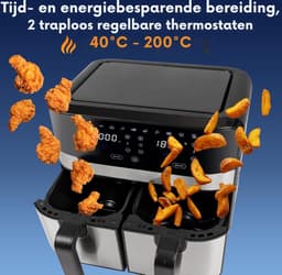 Thuys – Friteuse 9L XXL Dubbele Kamer Frituren – Met Hete Lucht & Zonder Olie 9 Programma's Touchscreen | 2400W PC-FR 1242 H — thumbnail 5
