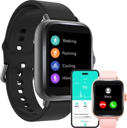 Denver Smartwatch Dames & Heren - Android & iOS - Volledige Belfunctie - Sporthorloge - Hartslagmeter - Stappenteller - Slaapmonitor - Social Media Activiteit - SWC156 - Zwart — thumbnail 1