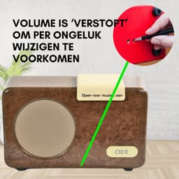 OER Muziekspeler - Simpele Bediening Met 1 Knop - Voor Senioren met Dementie - Dementie Hulpmiddel - Muziek en Dementie - 4GB Geheugen - Walnoot — thumbnail 2
