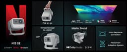 JMGO N1S SE Triple Laser - 800 ISO Lumen - Beamer - Projector - Audio door Dolby Digital - 1080P, Google TV & Netflix - HDR10 -Blu-ray 3D — thumbnail 3