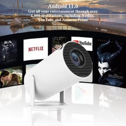 Mini Beamer WiFi 6 met 4K Ondersteuning | Android 11.0 Smart Projector | 200 ANSI Lumen | Draagbaar & 180° Rotatie | Bluetooth 5.0 | Inclusief HDMI Kabel – Thuisbioscoop & Presentaties — thumbnail 5