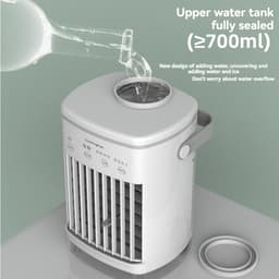 Ventilator-kleine ventilator-Draagbare luchtkoeler - Mini mobiele airconditioner - Persoonlijke verdamperluchtkoeler - Tijdfunctie en 7 LED-lampjes - Luchtkoelers voor thuis - Kantoor - Slaapkamer — thumbnail 5