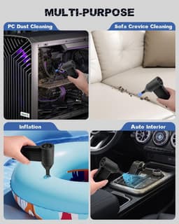 RFWR® Oplaadbare Elektrische Stofblazer - Krachtige Reiniging voor Thuis, Kantoor en Auto — thumbnail 2