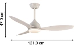 A-Flow Aerolight 48 Inch Plafondventilator met Verlichting - Wit - Afstandsbediening - 6 Snelheden - Dimbare LED Lamp - Timer — thumbnail 5