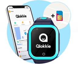 Qlokkie Kiddo GO - GPS horloge kind - Smartwatch kinderen - GPS tracker kind met nauwkeurige locatiebepaling - GPS horloge kind met simkaart - Stel veilige zones in - SOS functie - Whatsapp - Blauw — thumbnail 1