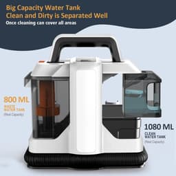 Zetelreiniger - Vacuum Cleaner - Stofzuiger - Tapijtreiniger - Spot Cleaner - Handheld Vlekreiniger - 600W - 13KPa - Tapijtreiniger - voor Bank, Gordijnen en Vloerkleden – Spray & Zuigfunctie — thumbnail 2