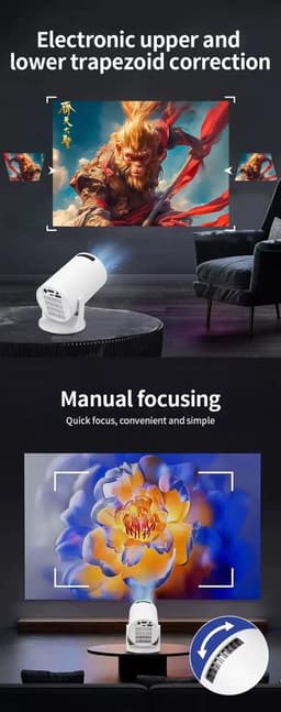 Mini beamer - Projector - Beamerscherm - Projectiescherm - Outdoor & Indoor Projector - — thumbnail 1
