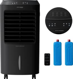 JAP Appliances Edmonton - 4 in 1 Aircooler, Ventilator, Ionisator en luchtbevochtiger - Met afstandsbediening en timer - Luchtkoeler Inclusief 2 koelelementen - Mat zwart — thumbnail 1