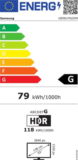 Samsung UE55U7022F - 55 inch - 4K LED - 2025 - Buitenlands model — thumbnail 2
