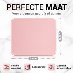 Muismat Lichtroze - Antislip Mousepad 21X18 CM - Gaming Muismat voor Kantoor en Gaming — thumbnail 5