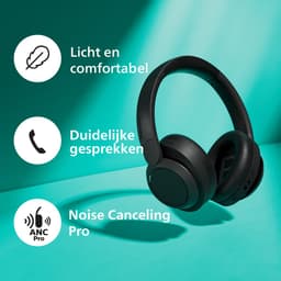PHILIPS TAH6509 Ruisonderdrukkende Over-Ear Wireless Bluetooth Headphones - Superieure gesprekskwaliteit, Geschikt voor Voice Assistant met tot 45 uur muziekafspeeltijd - Zwart — thumbnail 5