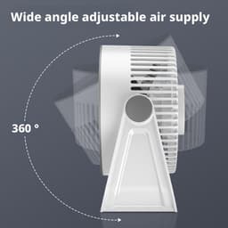 Circulatie Mini Tafelventilator - Draagbare & Wandventilator - Stil en Krachtig - Met LED - Paarsgrijs - 5 Snelheden - licht, Aromatherapie en Kantelbaar Ontwerp - USB — thumbnail 2