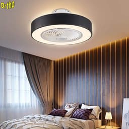Ortho® - Plafondventilator - Plafondlamp - LED verlichting - LED fan - Zomer- en winterstand - Met afstandsbediening - Zwart — thumbnail 4