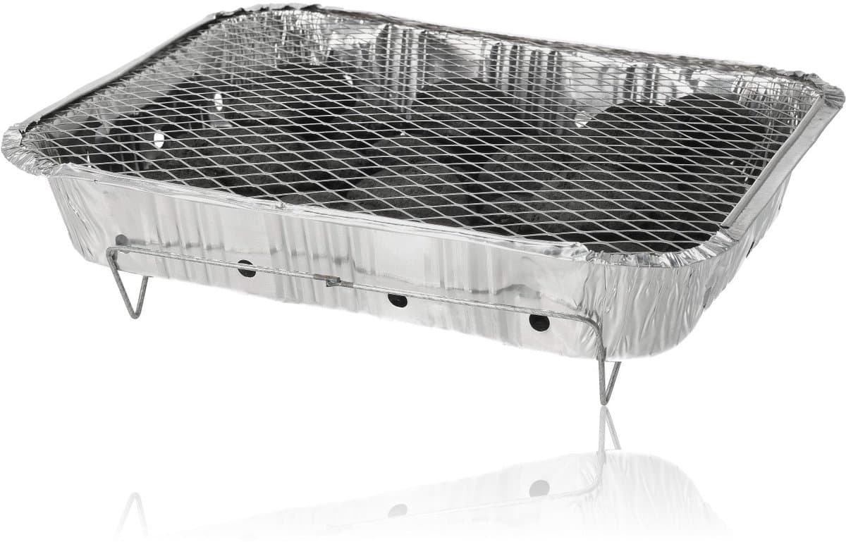 Wegwerpbarbecue 1 stuk – Instant BBQ met 600g Houtskool – Gebruiksklaar voor Camping, Picknick en Strand — afbeelding 1