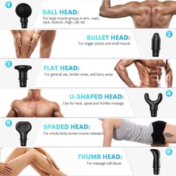Massage Gun - Massage Apparaat - Massage Pistool - Inclusief Koffer en 6 Opzetstukken - Krachtig en Draadloos - Extra Krachtig en Stil - Sport en Relax Massage Apparaat - Professioneel - Fitness - Zwart — thumbnail 5