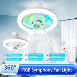 Livano Plafondventilator - Met Verlichting - Plafond Ventilator - Met Lamp - Plafonniere Met Ventilator - Met Licht — thumbnail 3