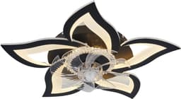 Bovista Plafondventilator - Met Verlichting - Plafond Ventilator - Met Lamp - Plafonniere Met Ventilator - Met Licht - Zwart — thumbnail 1
