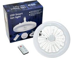 Livano Plafondventilator - Met Verlichting - Plafond Ventilator - Met Lamp - Plafonniere Met Ventilator - Met Licht - Wit - 23cm