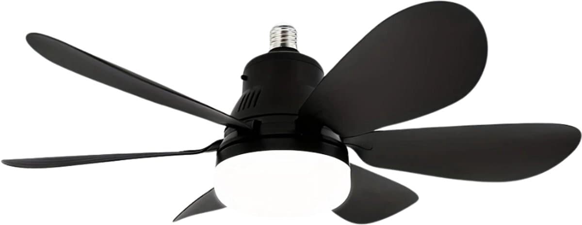 Bovista Plafondventilator - Met Verlichting - Plafond Ventilator - Met Lamp - Plafonniere Met Ventilator - Met Licht - Zwart - 50cm — afbeelding 1