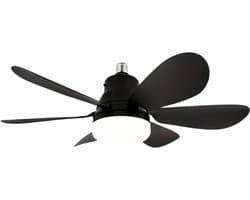 Livano Plafondventilator - Met Verlichting - Plafond Ventilator - Met Lamp - Plafonniere Met Ventilator - Met Licht - Zwart - 50cm - 2 Stuks
