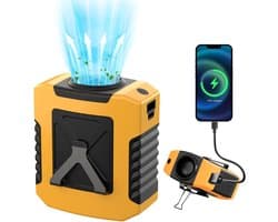 Draagbare heupventilator - Clip op draagbare riem Persoonlijke ventilator Oplaadbaar op batterijen Met 4 snelheden en zaklamp Nek Handsfree 20 uur koeling Voor buiten, wandelen, werkplekken, boerderijen