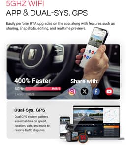 Vantrue E1 Pro 4K Mini Dashcam Voorzijde, STARVIS 2 PlatePix™ HDR Nachtzicht Autoradio, Ingebouwde 5G WiFi GPS, 1,54" IPS-scherm, LTE-ondersteuning, Spraakbediening, 24/7 Buffered Parkeermodus, Ondersteunt tot 1TB Max — thumbnail 2