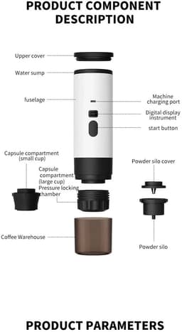 Ohana DT - Draagbaar Koffiezetapparaat - Draagbare Koffiemachine - Geschikt Voor Poeder \ Capsules \ Dolce Gusto = — thumbnail 3