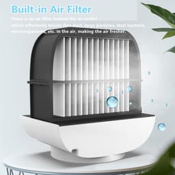 Mini Airco - Luchtkoeler - Airco met water - Koelventilator - USB Airconditioner - Mini Aircooler met Water - Afelventilator - Coolingdown - Mobiele Airco - Koelen, Blazen, Lucht Bevochtigen - Mobiele Airco - Draagbare - 166*152*142mm - 300ML — thumbnail 4