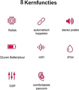 QCY T2C Draadlozen earbuds - Bluetooth 5.0 - 3D Stereo - Zwart - Oplaadbare case 32 uur recharge - Dual microfoon - 4 uur luistertijd - spatwaterdicht — thumbnail 3